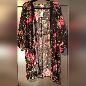 Maurices Crochet trim kimono